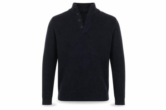 Front view of Marks & Spencer Men's Blue Cardigan, Medium, Cotton