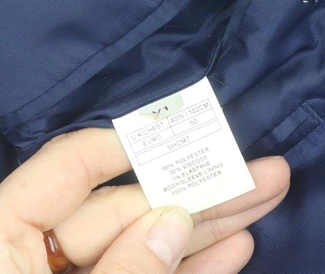 Moss London Men's Blue Pinstripe Suit Jacket 40S