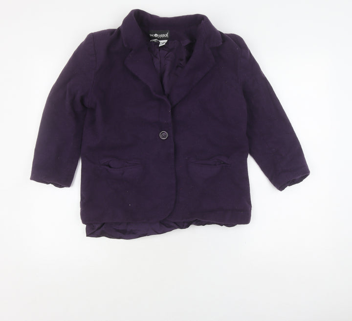 Sag Harbor Women's Purple Wool Blazer, Size 14 Plus Petites