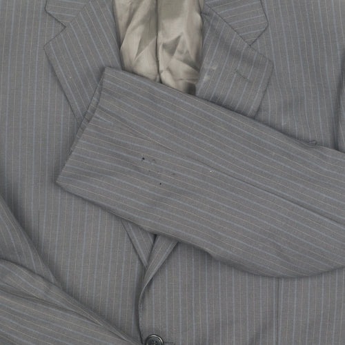 Marks & Spencer Men's Charcoal Stripe Wool Blazer 42R