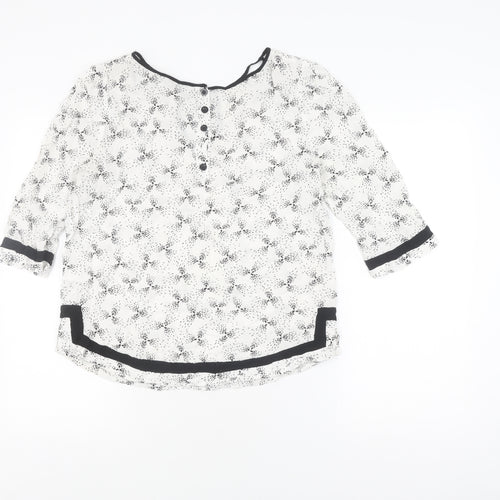 Warehouse Women's White Floral Blouse Size 12
