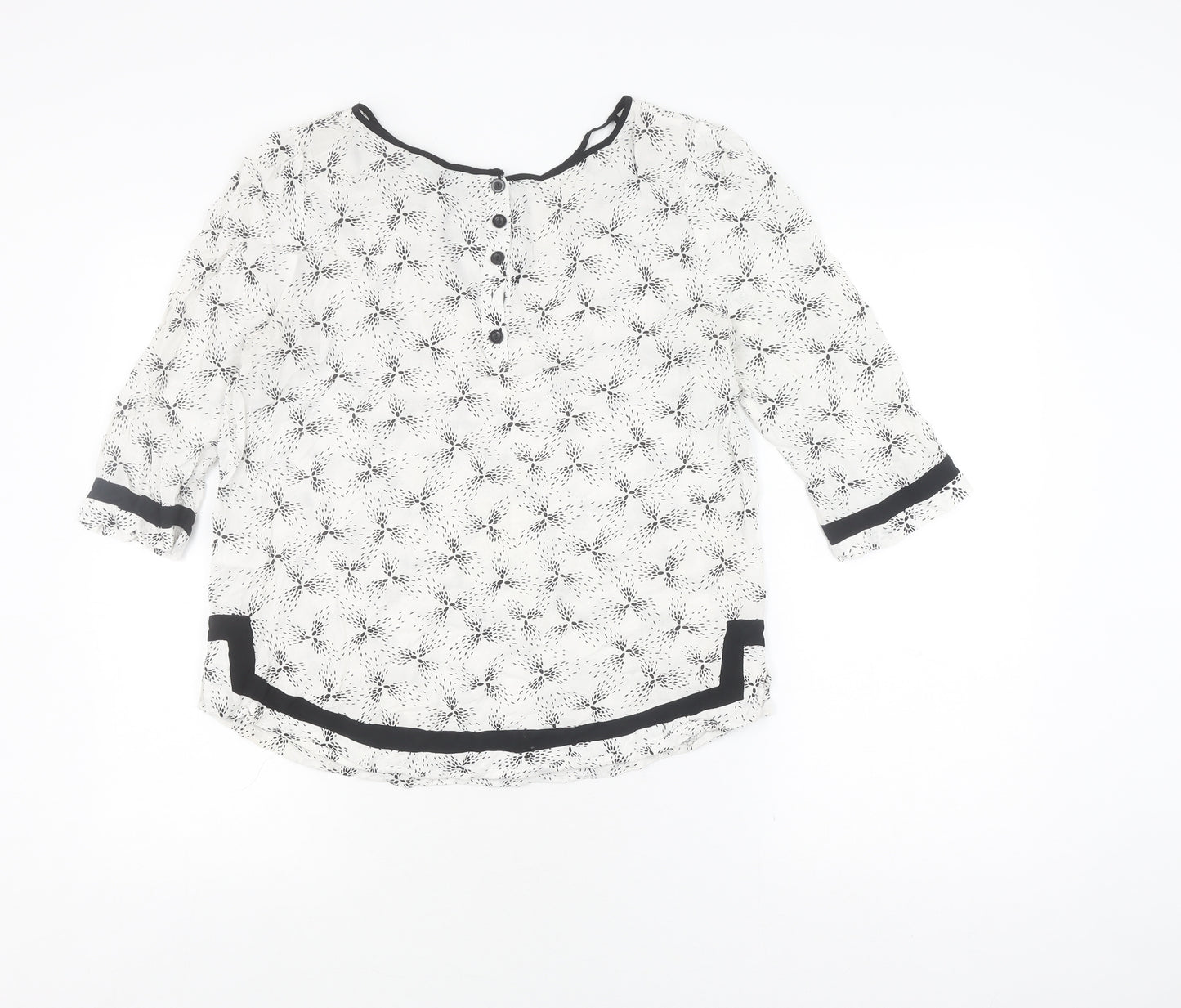 Warehouse Women's White Floral Blouse Size 12