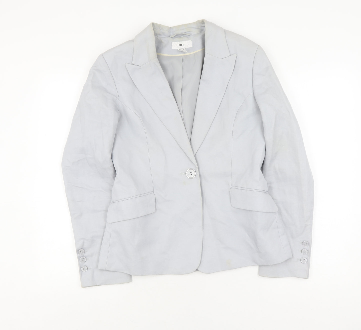 H&M Women's Grey Blazer Size 12 Classic Fit