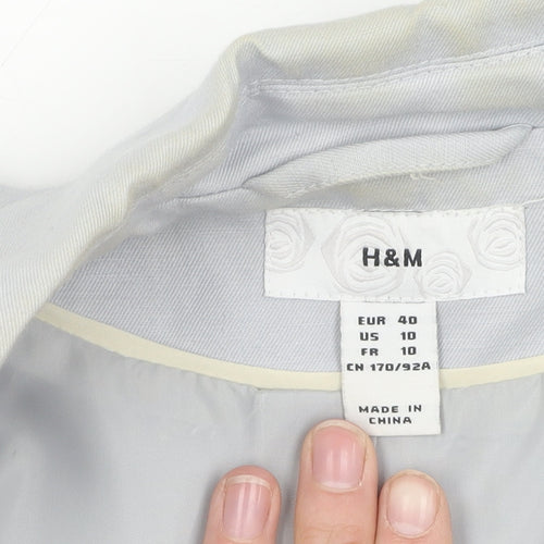 H&M Women's Grey Blazer Size 12 Classic Fit