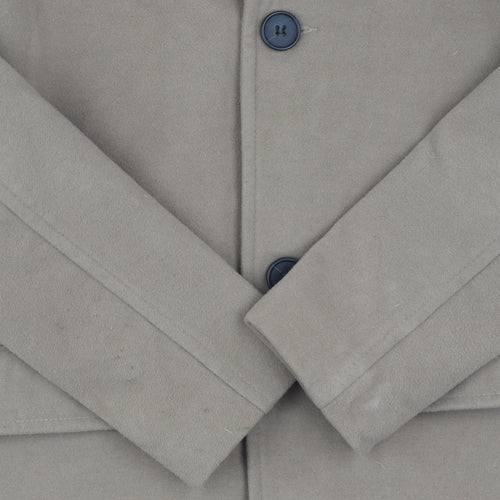 boohooMAN Men Beige Mid-Length Overcoat XS