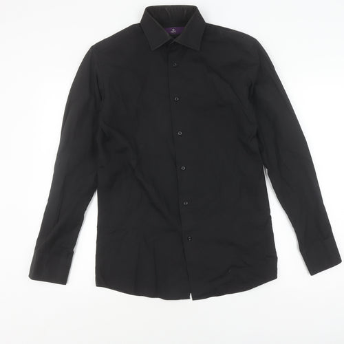 Next Men's Black Slim Fit Long Sleeve Shirt