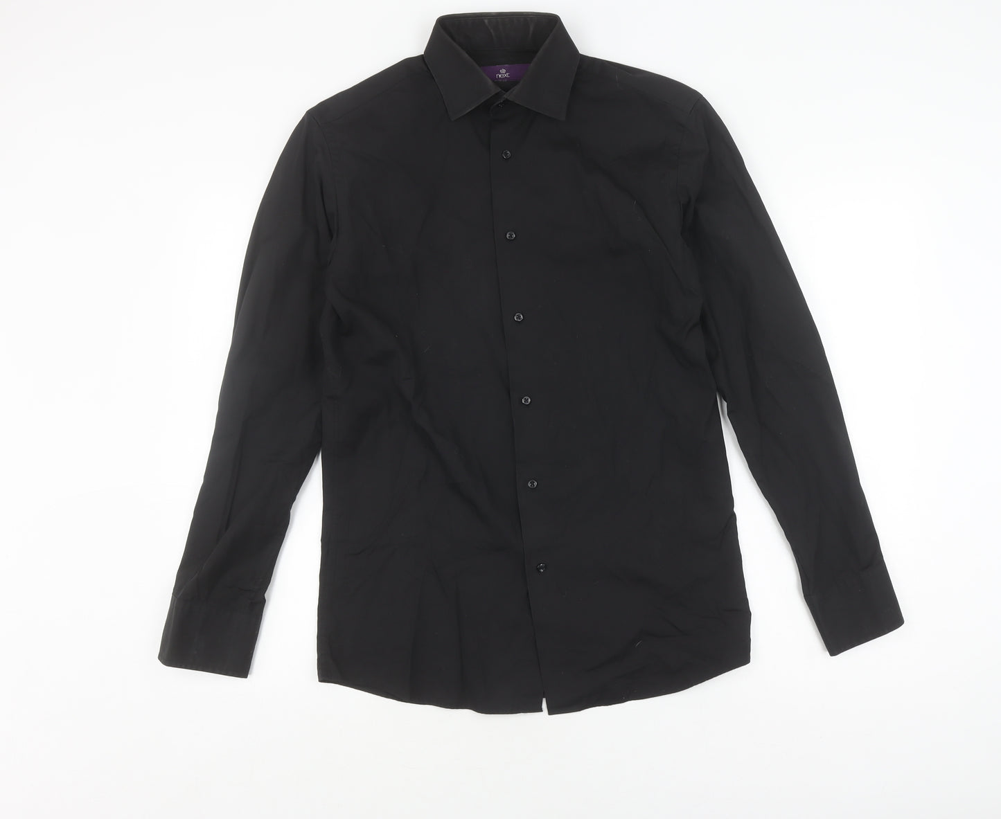 Next Men's Black Slim Fit Long Sleeve Shirt