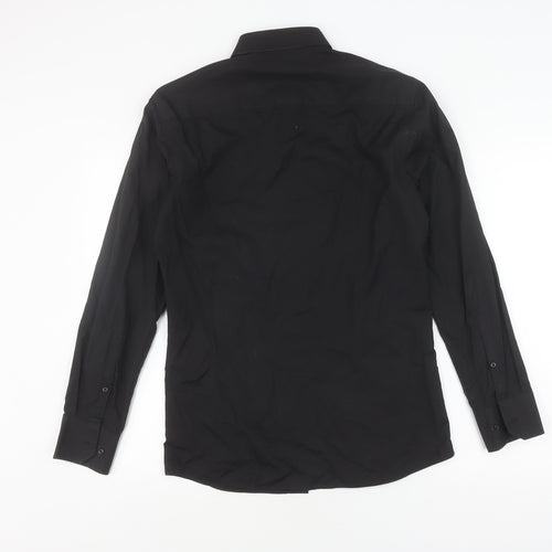 Next Men's Black Slim Fit Long Sleeve Shirt