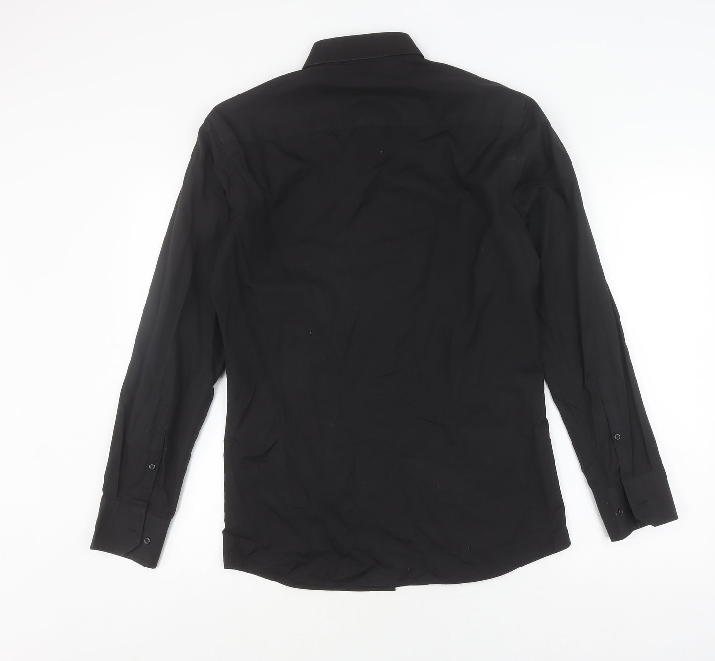 Next Men's Black Slim Fit Long Sleeve Shirt