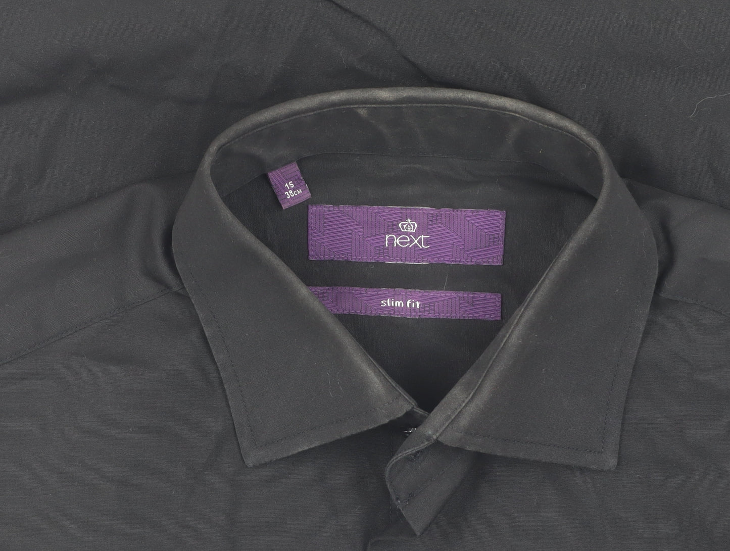 Next Men's Black Slim Fit Long Sleeve Shirt