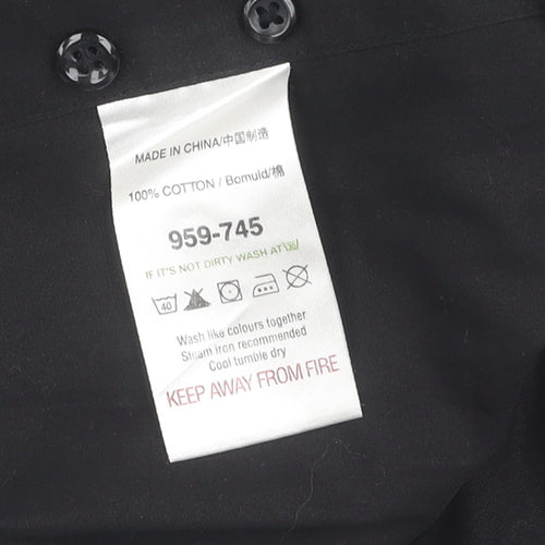 Next Men's Black Slim Fit Long Sleeve Shirt