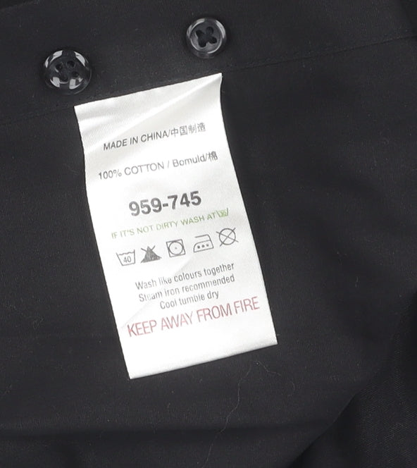 Next Men's Black Slim Fit Long Sleeve Shirt