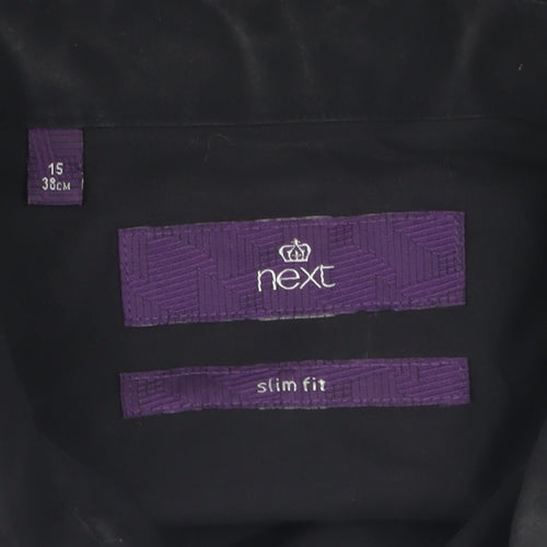 Next Men's Black Slim Fit Long Sleeve Shirt
