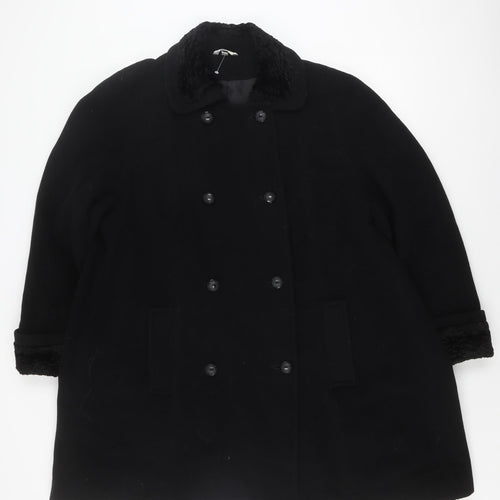 Klass Women's Black Wool Blend Coat Size 14 Winter