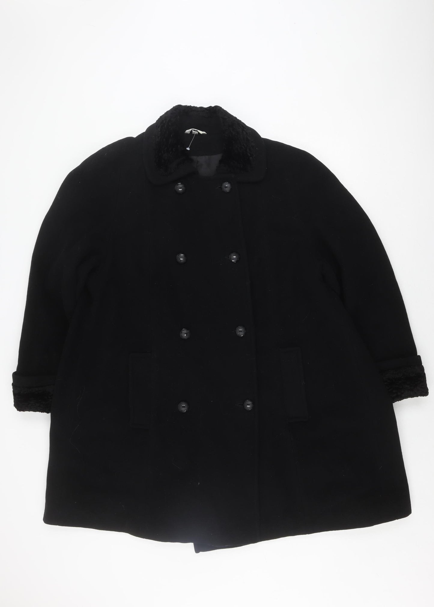 Klass Women's Black Wool Blend Coat Size 14 Winter