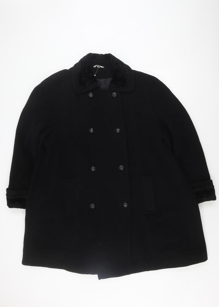 Klass Women's Black Wool Blend Coat Size 14 Winter