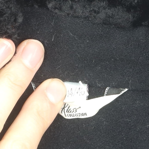 Klass Women's Black Wool Blend Coat Size 14 Winter