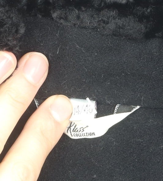 Klass Women's Black Wool Blend Coat Size 14 Winter