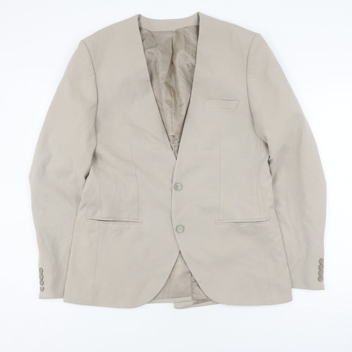 boohooMAN Beige Blazer, Men's Size 42, Two-Button