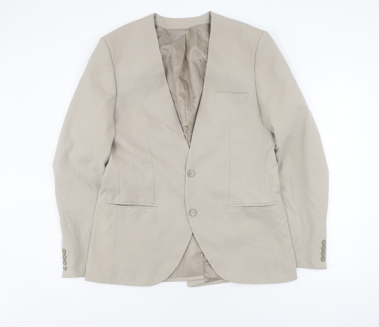 boohooMAN Beige Blazer, Men's Size 42, Two-Button