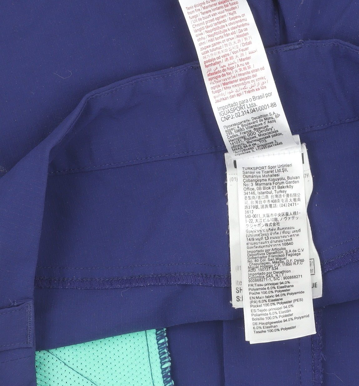 Quechua Blue Hiking Shorts Unisex Size 12 with Pockets
