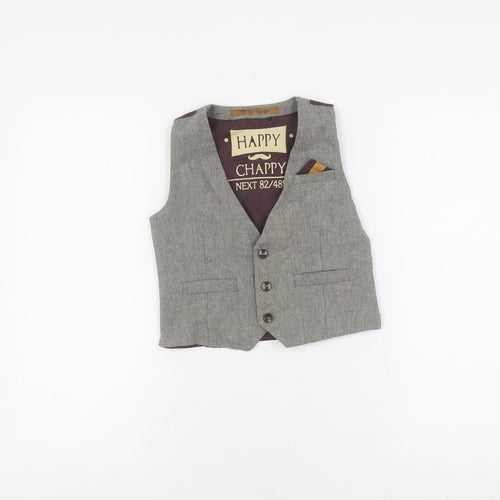 Next Boys Grey Suit Waistcoat 4-5 Years Cotton Blend