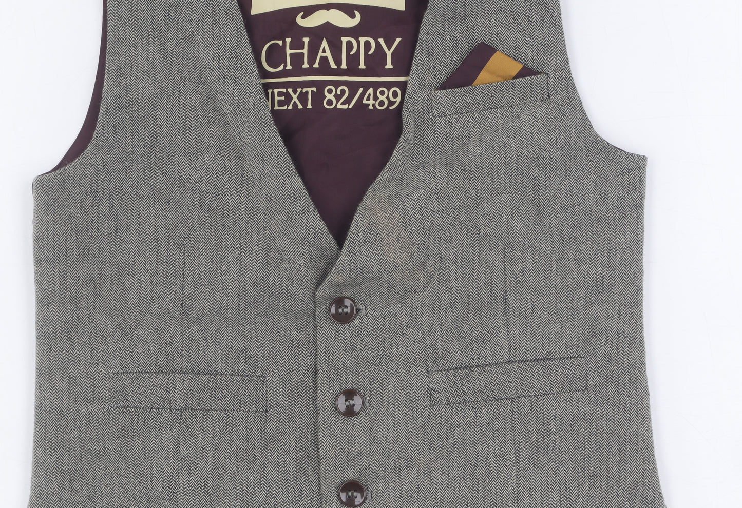 Next Boys Grey Suit Waistcoat 4-5 Years Cotton Blend