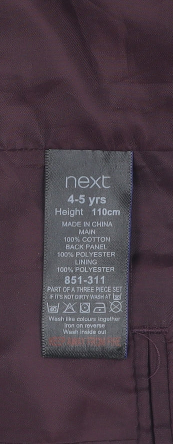 Next Boys Grey Suit Waistcoat 4-5 Years Cotton Blend