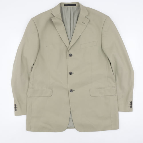 Marks and Spencer Men's Beige Blazer 42R Single-Breasted