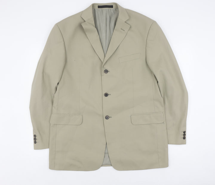 Marks and Spencer Men's Beige Blazer 42R Single-Breasted