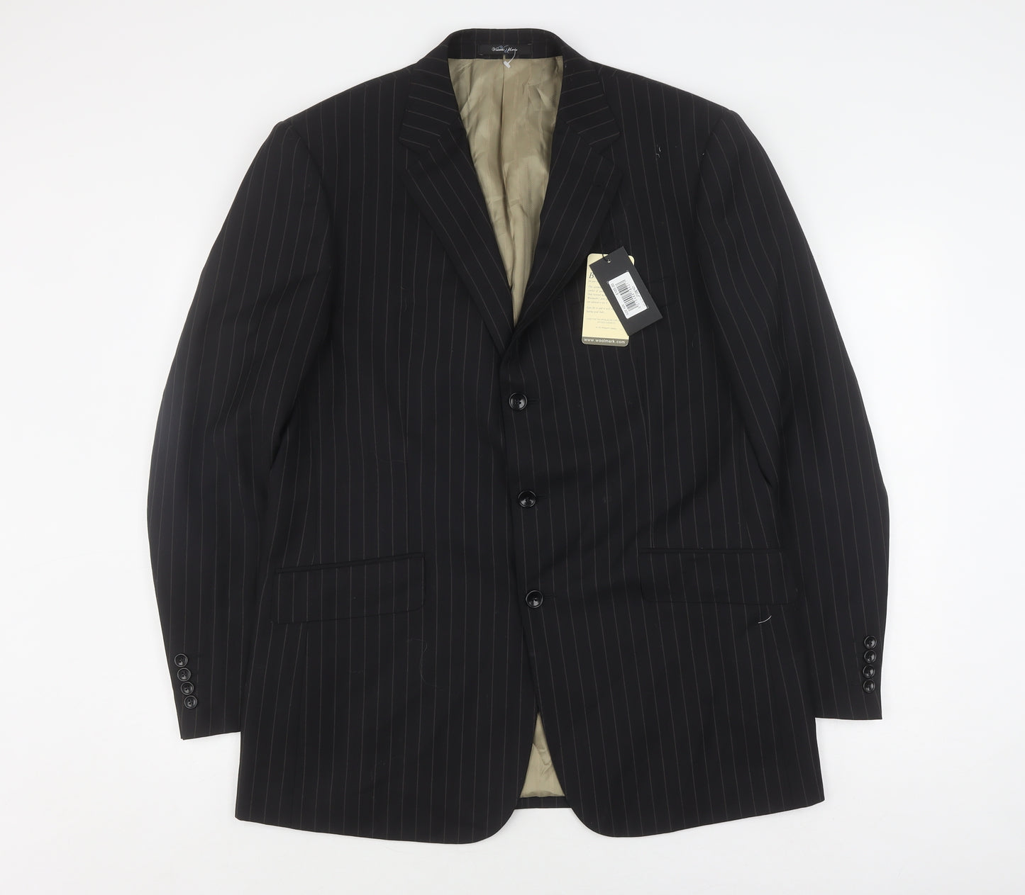 Visconti Uomo Men's Black Striped Blazer 42R