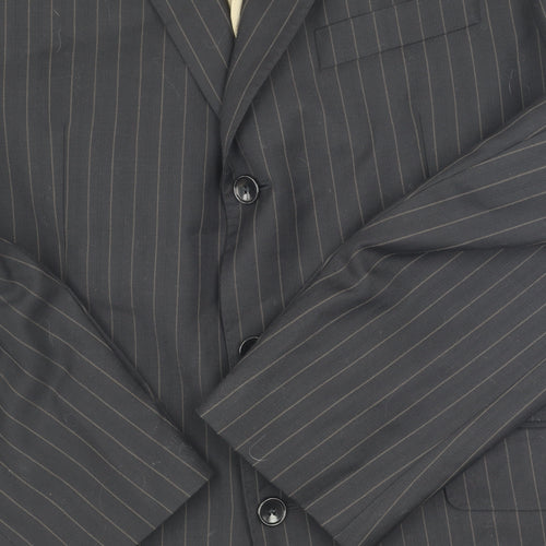 Visconti Uomo Men's Black Striped Blazer 42R