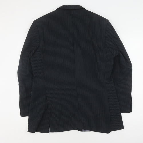 Burton Men's Black Pinstripe Suit Jacket 40R Regular
