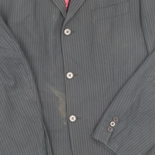 Burton Men's Black Pinstripe Suit Jacket 40R Regular