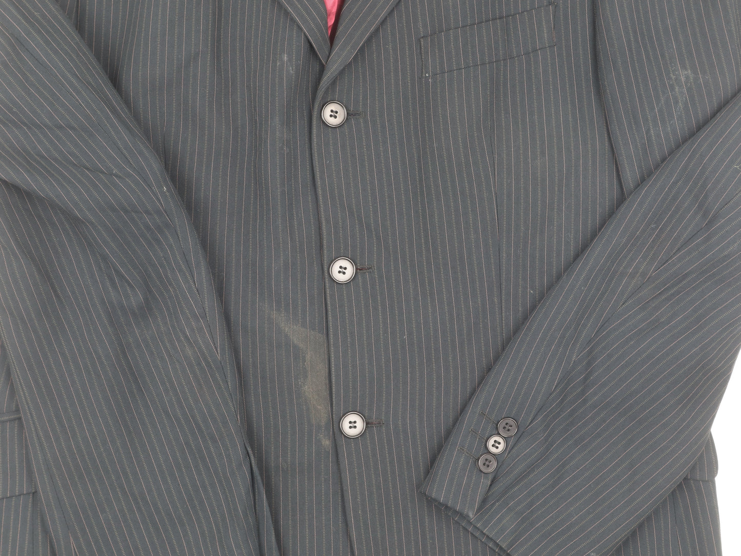 Burton Men's Black Pinstripe Suit Jacket 40R Regular