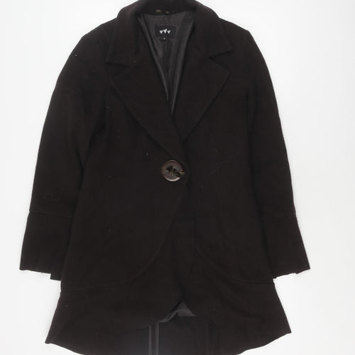 Marks and Spencer Women's Black Wool Coat, Size 10