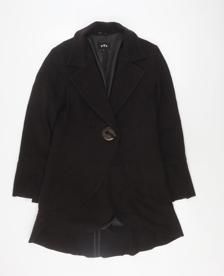 Marks and Spencer Women's Black Wool Coat, Size 10