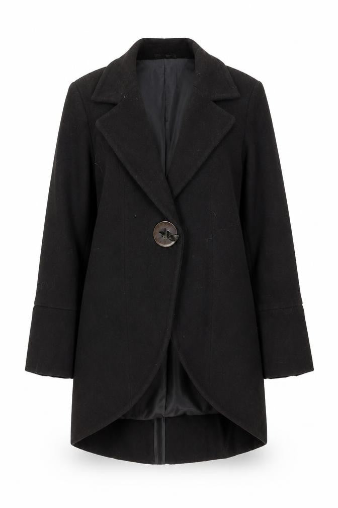 Front view of Marks & Spencer Women's Black Wool Coat, size 10