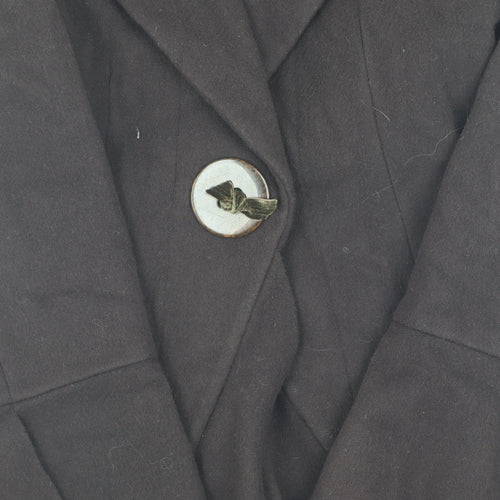 Marks and Spencer Women's Black Wool Coat, Size 10
