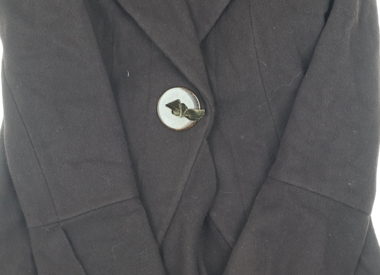 Marks and Spencer Women's Black Wool Coat, Size 10