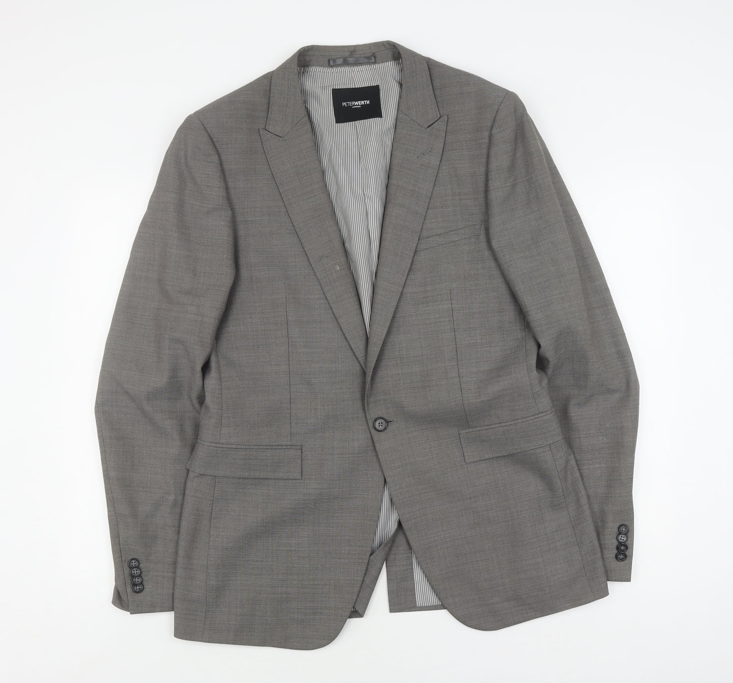 Peter Werth Men’s Grey Long Blazer Jacket Size 40L