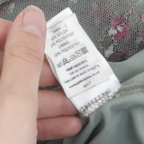 Principles Women's Green Floral Wrap Top