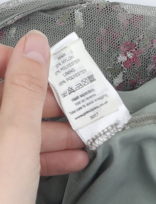 Principles Women's Green Floral Wrap Top