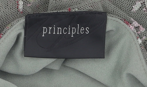 Principles Women's Green Floral Wrap Top