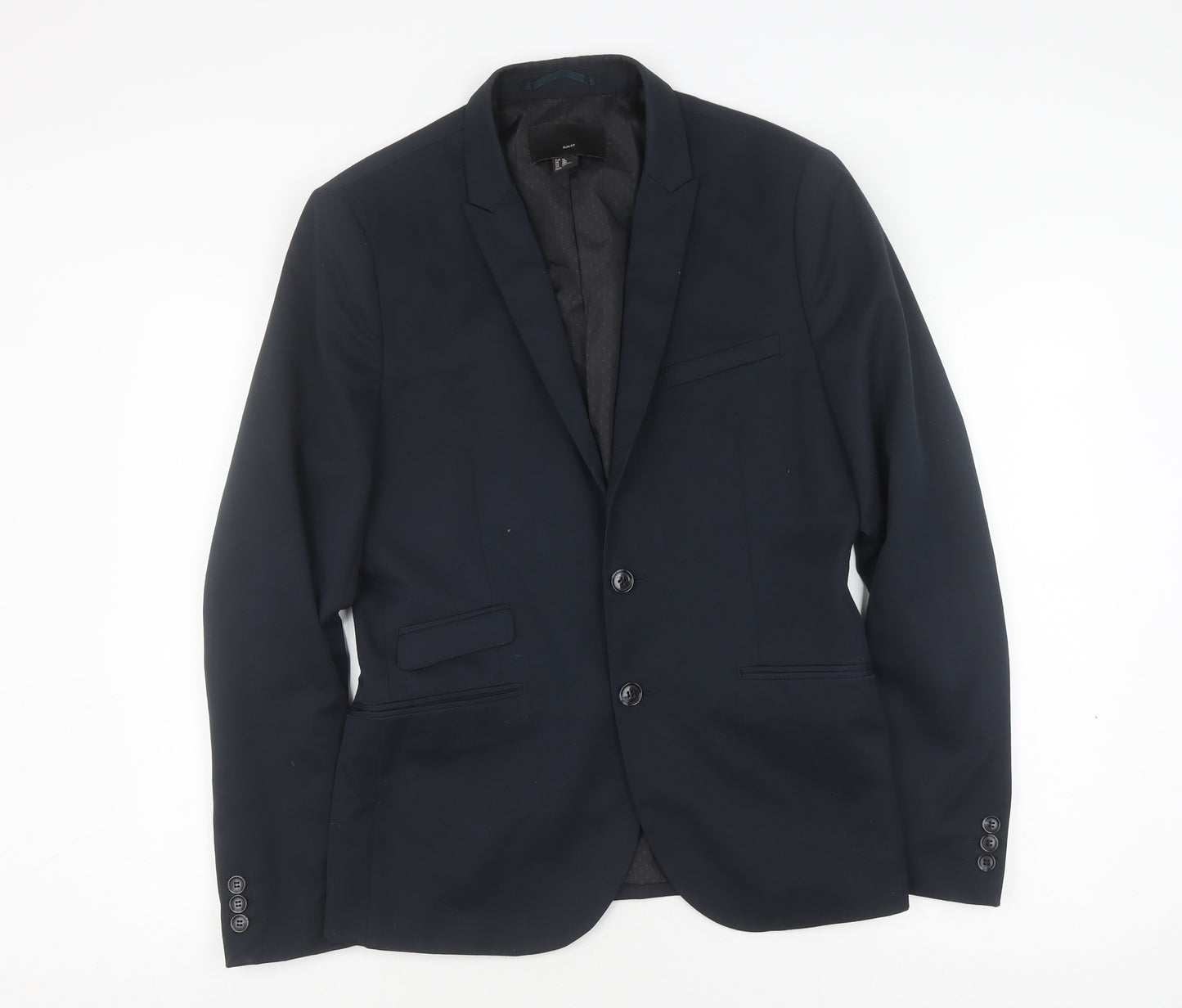 H&M Men's Blue Slim Fit Blazer Jacket 38R Slim