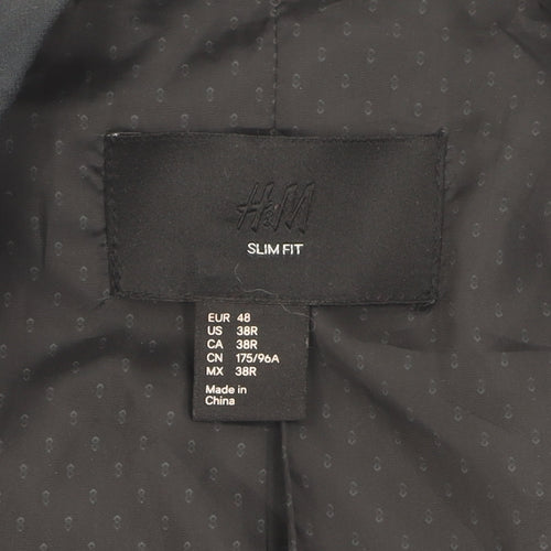H&M Men's Blue Slim Fit Blazer Jacket 38R Slim