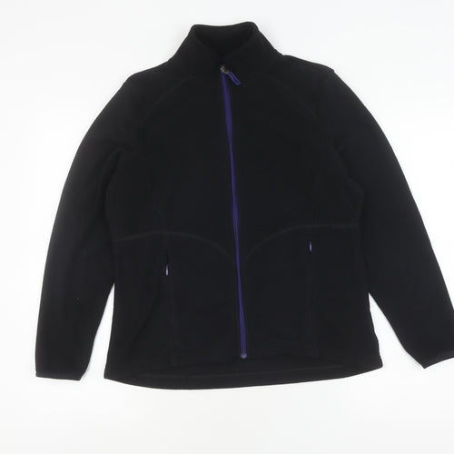 Marks and Spencer Women's Black Fleece Zip Jacket Size 14