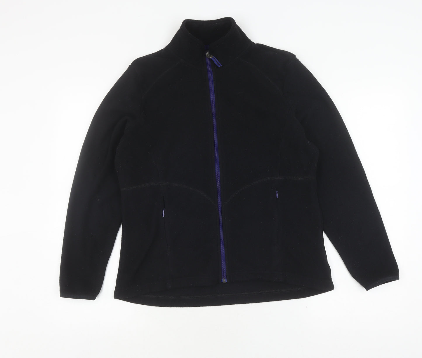 Marks and Spencer Women's Black Fleece Zip Jacket Size 14