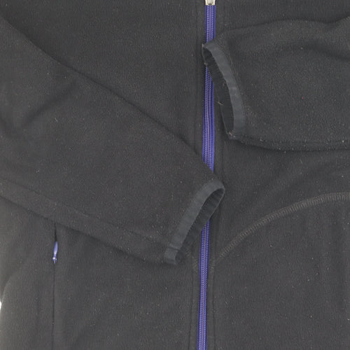 Marks and Spencer Women's Black Fleece Zip Jacket Size 14