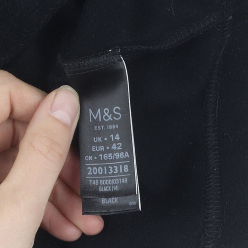Marks and Spencer Women's Black Fleece Zip Jacket Size 14